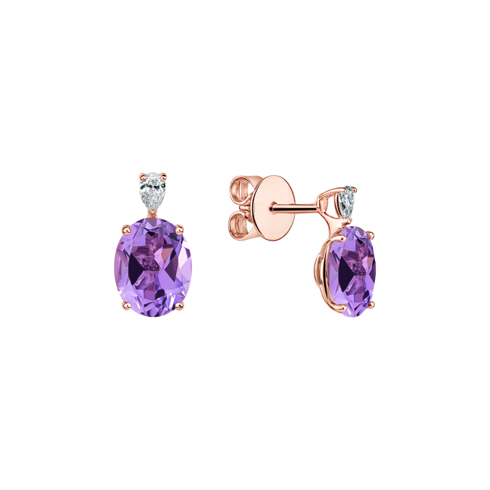 Diamond earrings with Amethyst Annelise