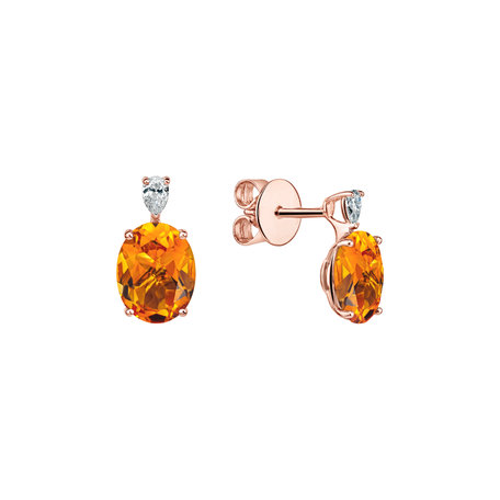 Diamond earrings with Citrine Annelise