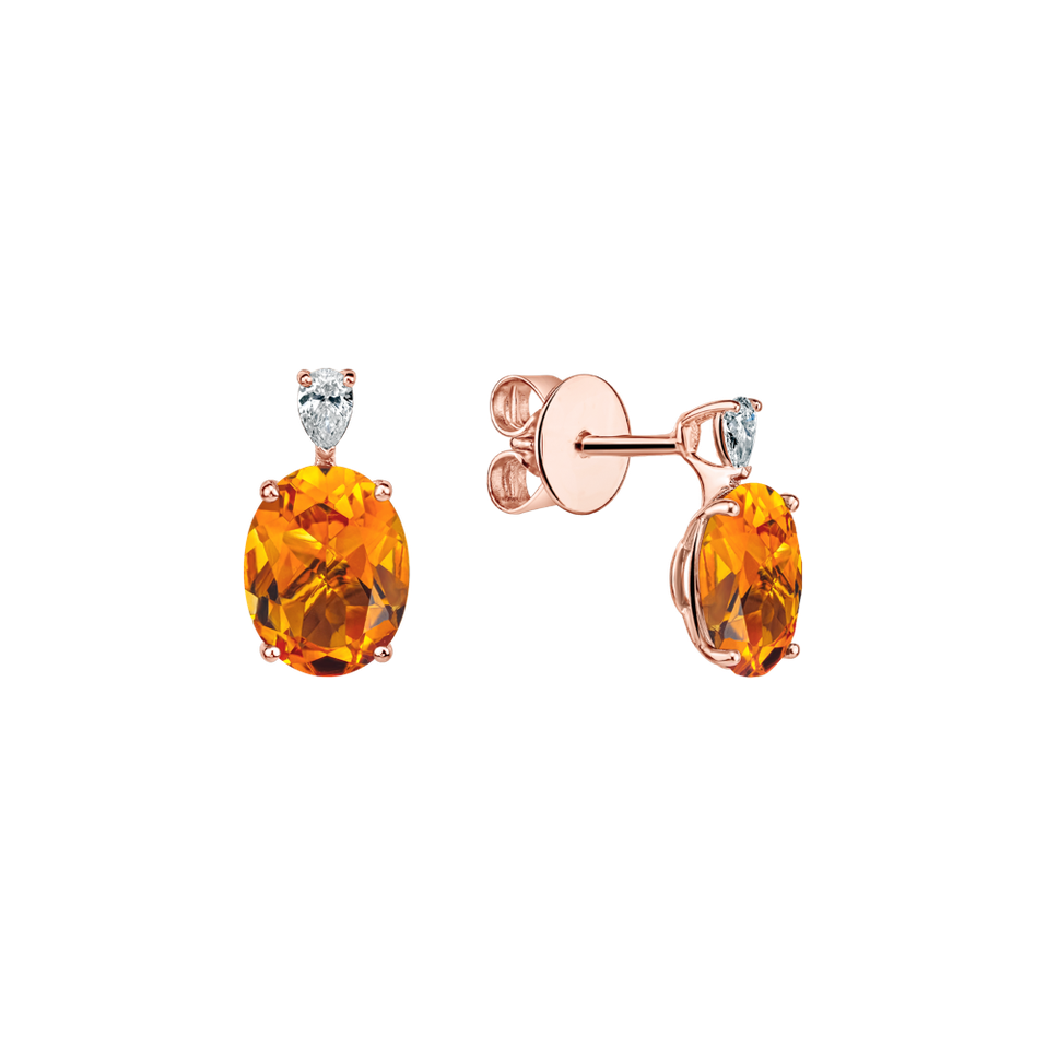 Diamond earrings with Citrine Annelise