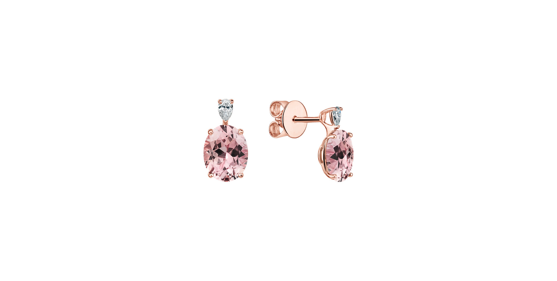 Diamond earrings with Morganite Annelise