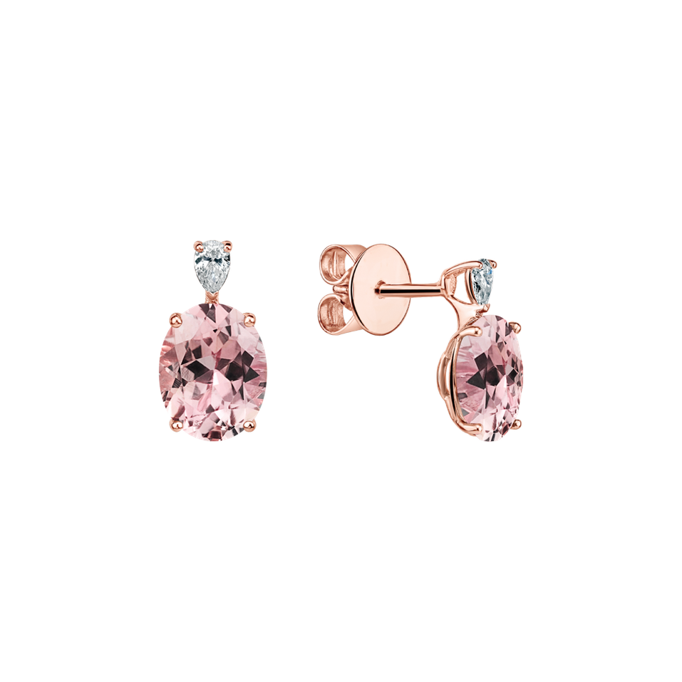 Diamond earrings with Morganite Annelise