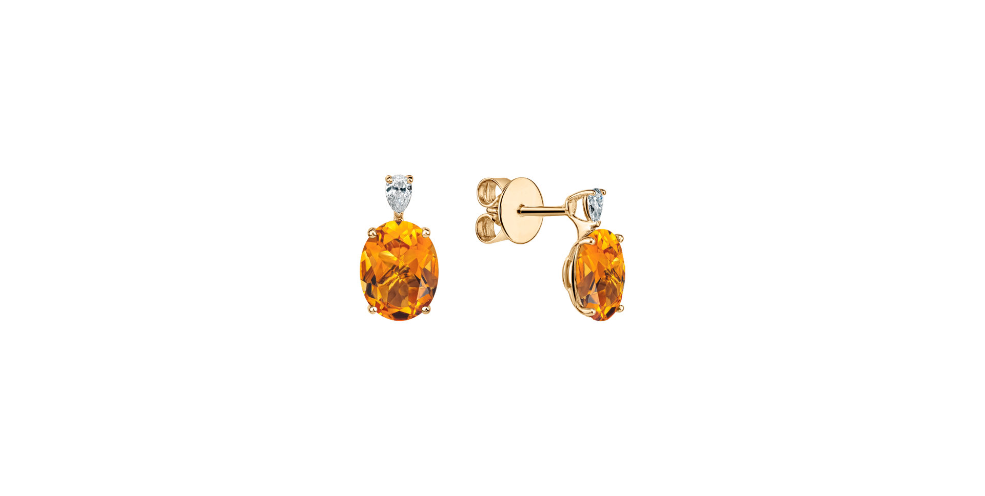Diamond earrings with Citrine Annelise