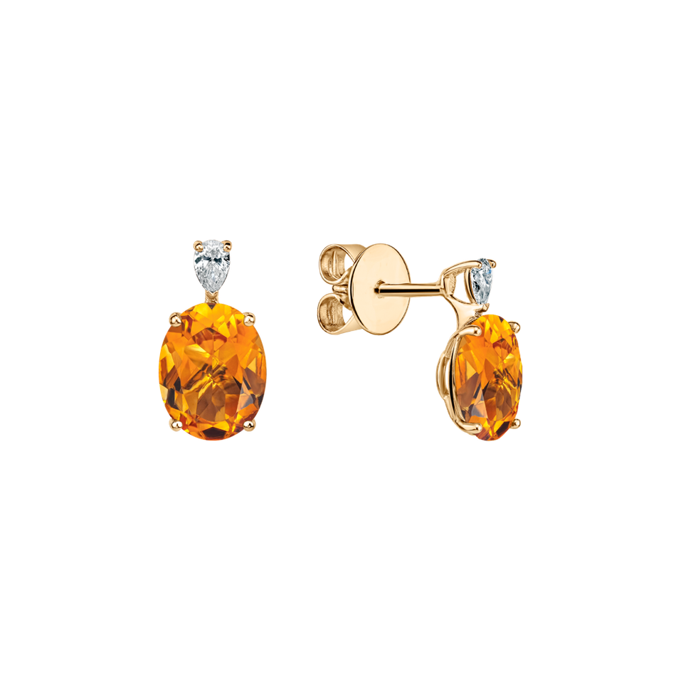 Diamond earrings with Citrine Annelise