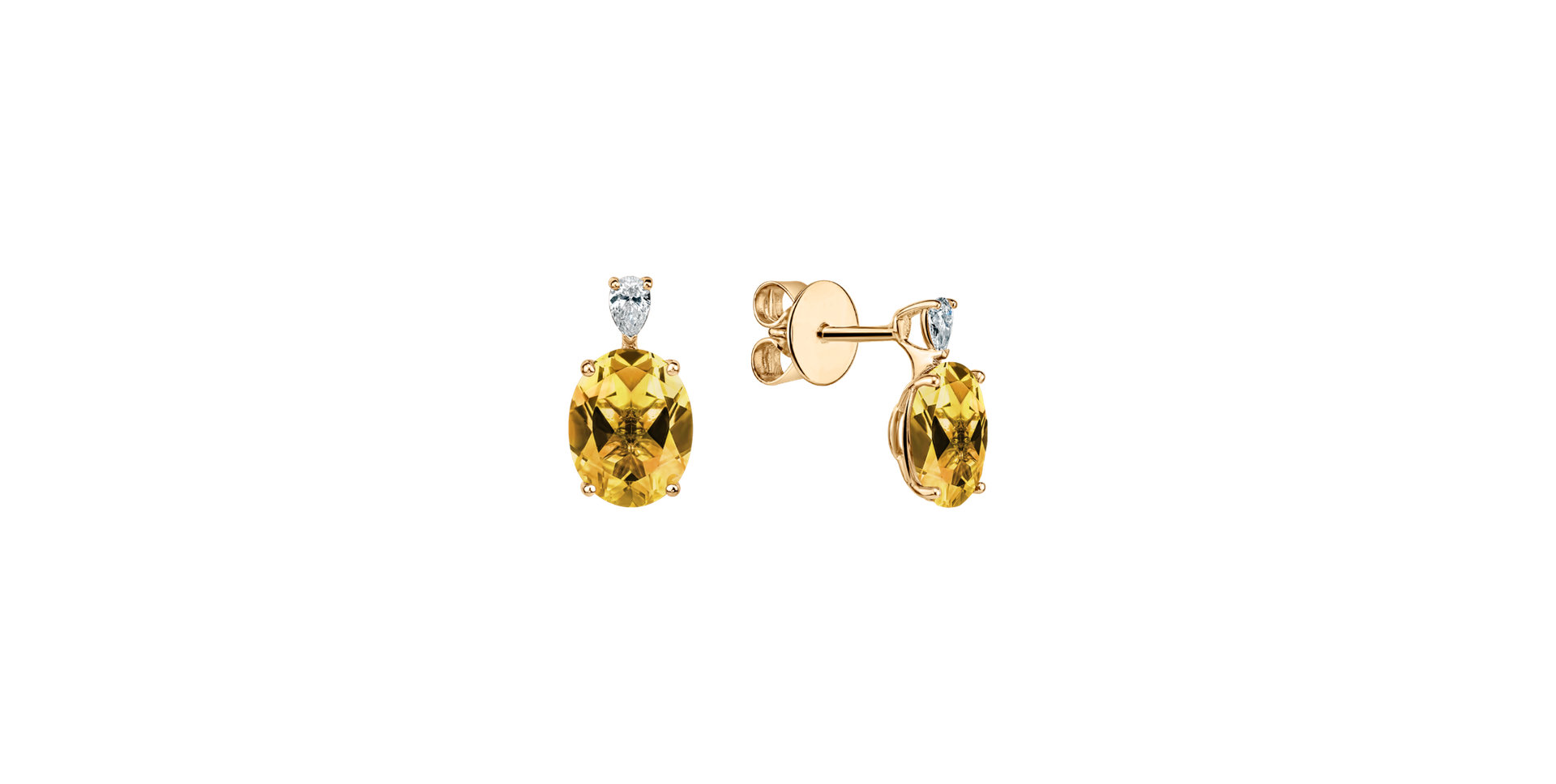 Diamond earrings with Citrine Annelise