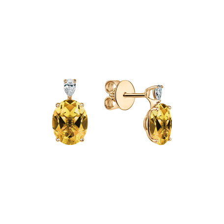 Diamond earrings with Citrine Annelise