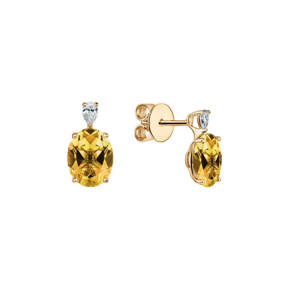 Diamond earrings with Citrine Annelise