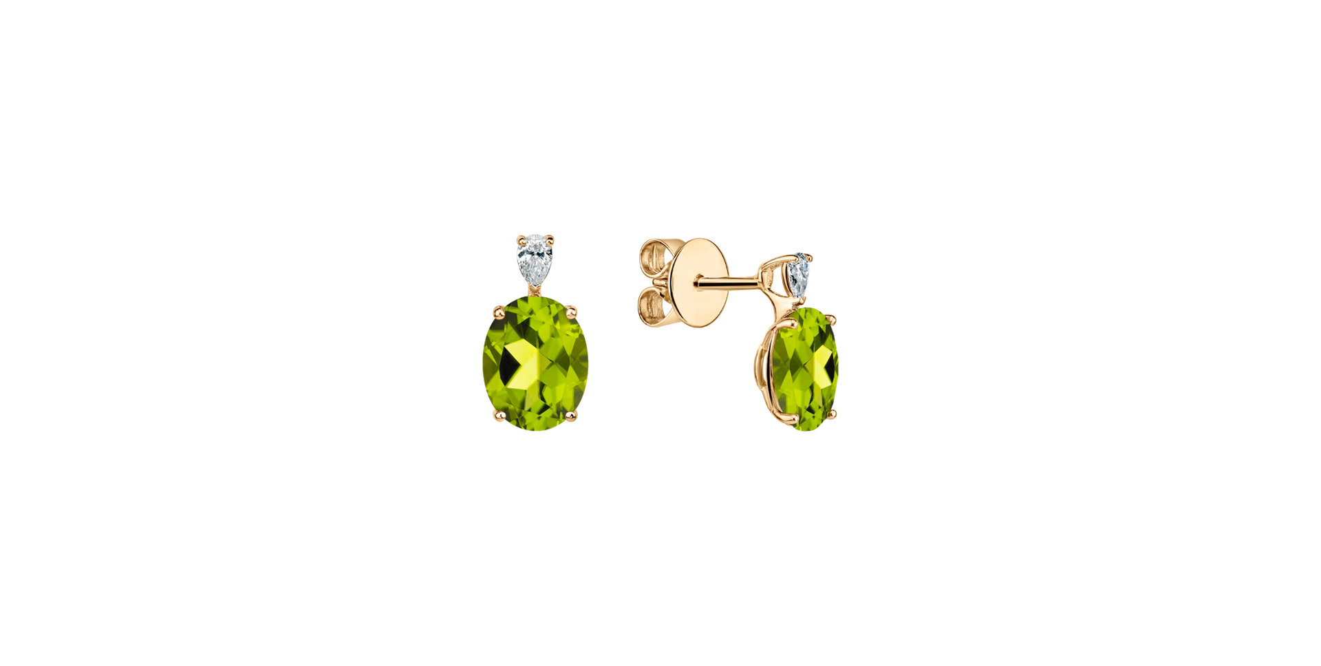 Diamond earrings with Peridote Annelise
