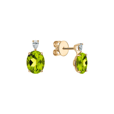 Diamond earrings with Peridote Annelise