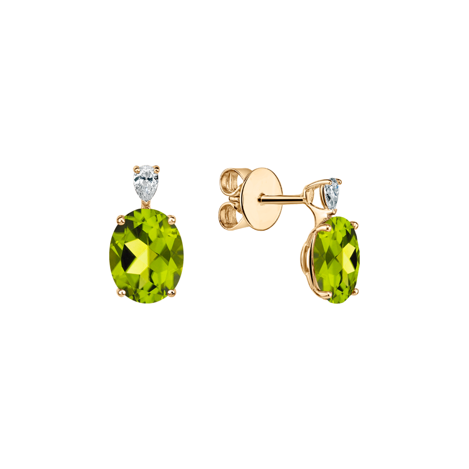 Diamond earrings with Peridote Annelise