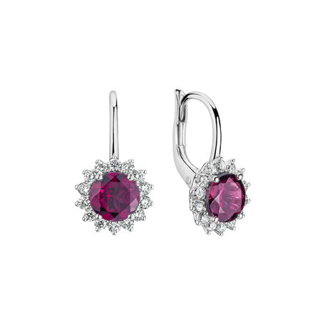 Diamond earrings with Rhodolite Stellar Hope