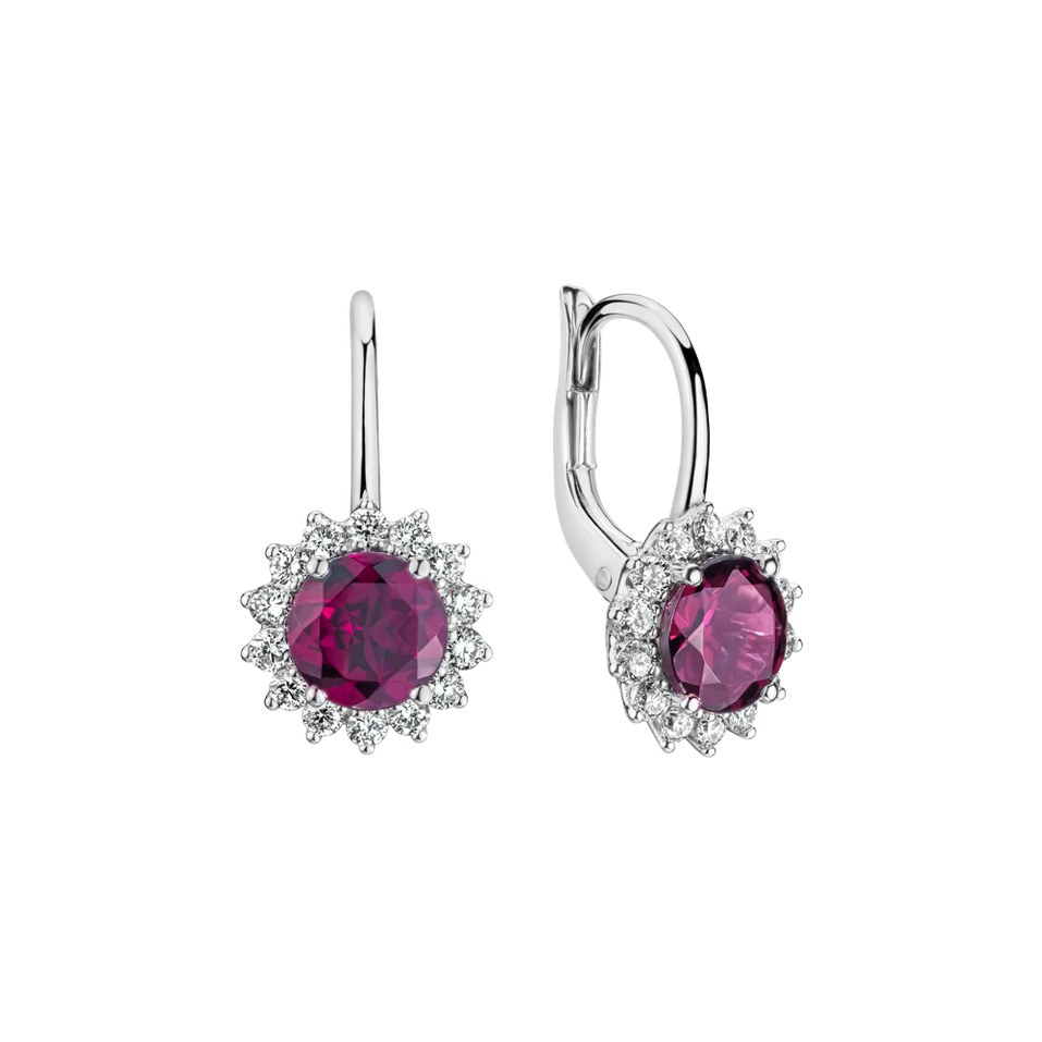 Diamond earrings with Rhodolite Stellar Hope