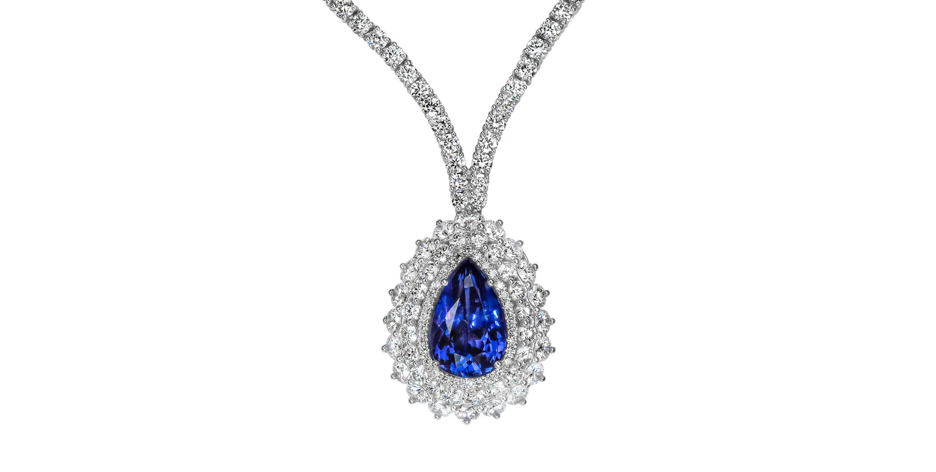 Diamond necklace with Tanzanite Aurora Tear