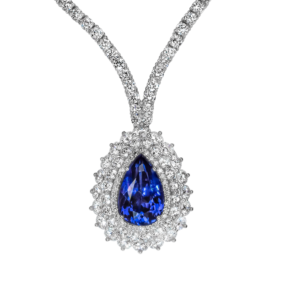 Diamond necklace with Tanzanite Aurora Tear