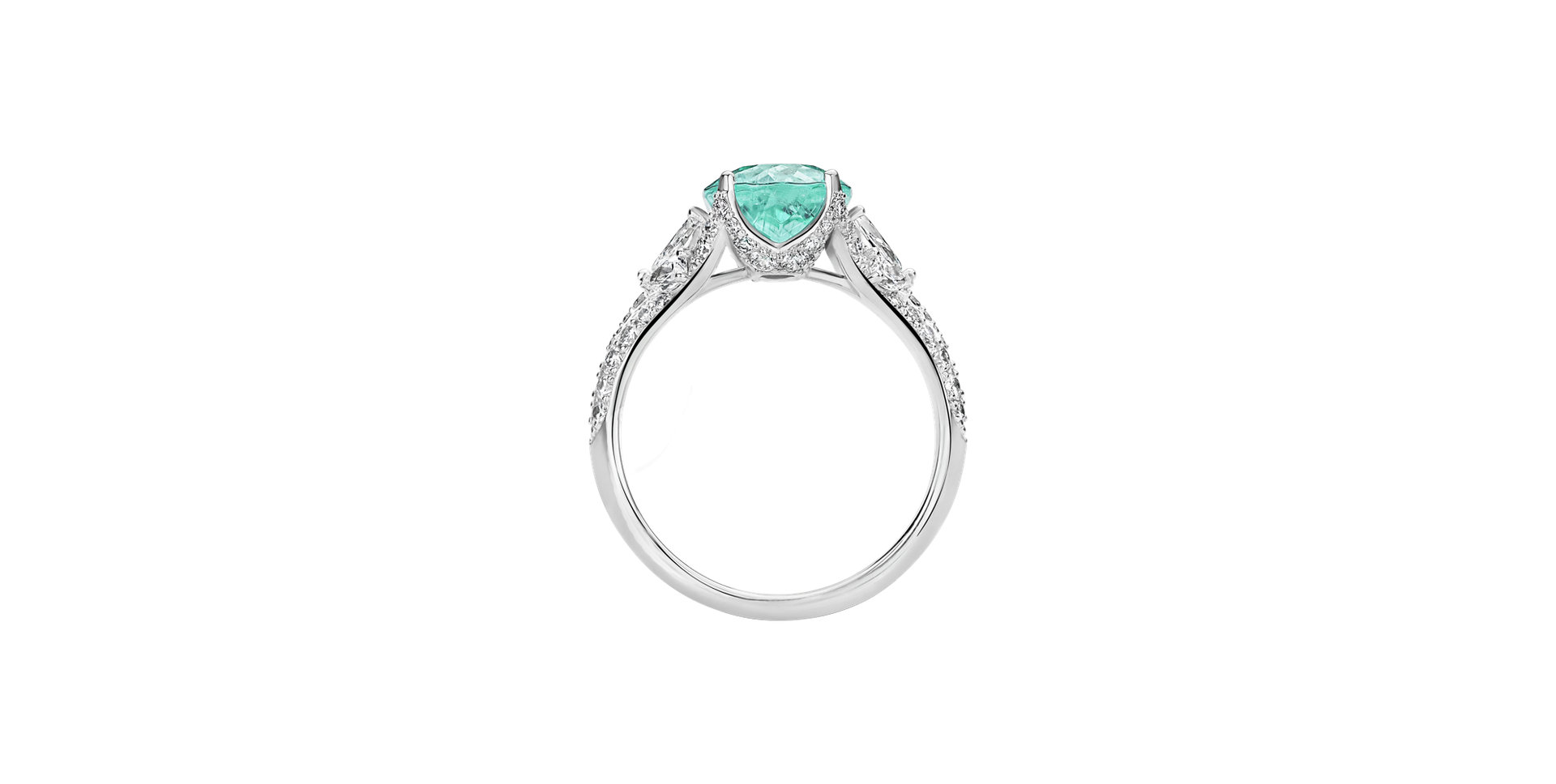 Diamond ring with Paraiba Royal Sky
