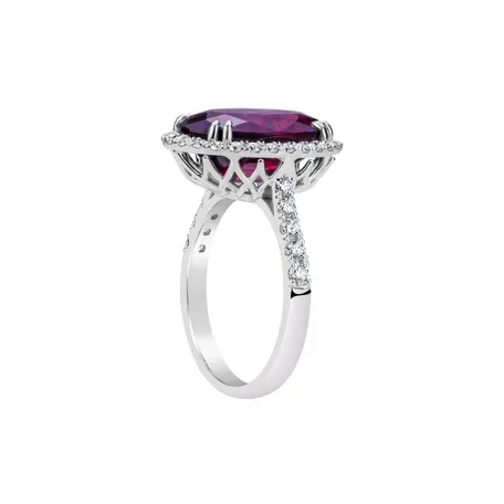 Diamond ring with Rhodolite Sigrid