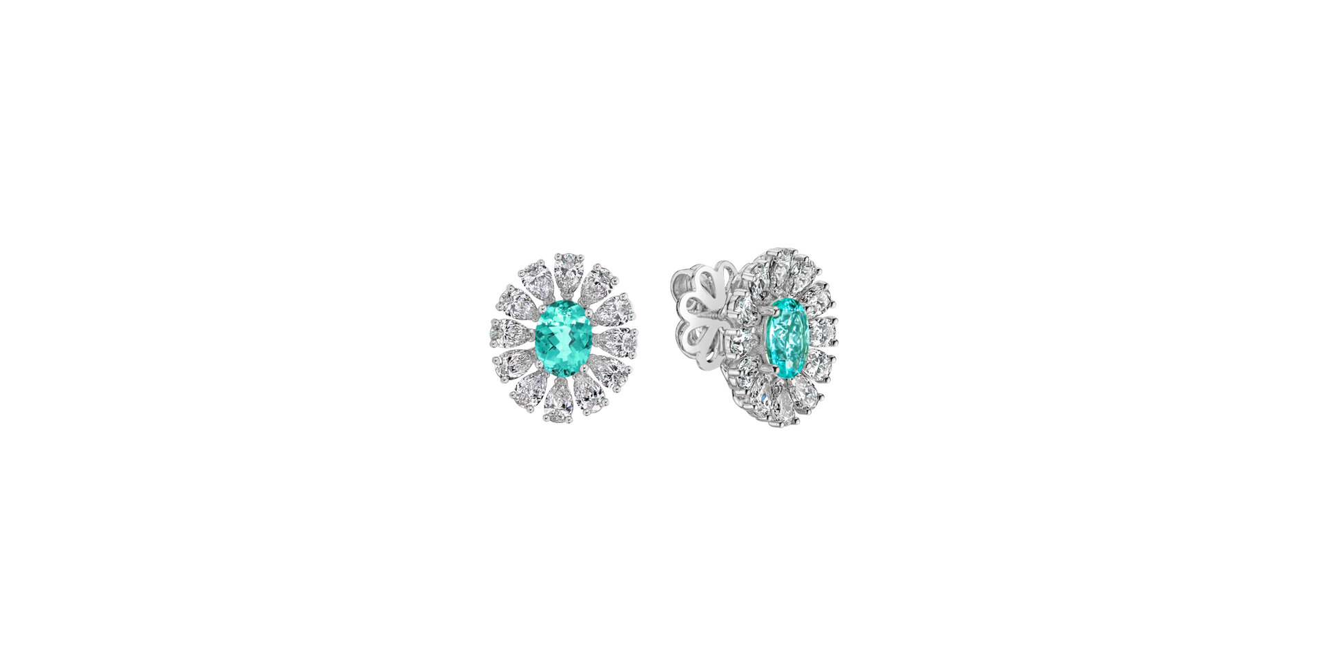Diamond earrings with Paraiba Petal of the Wind