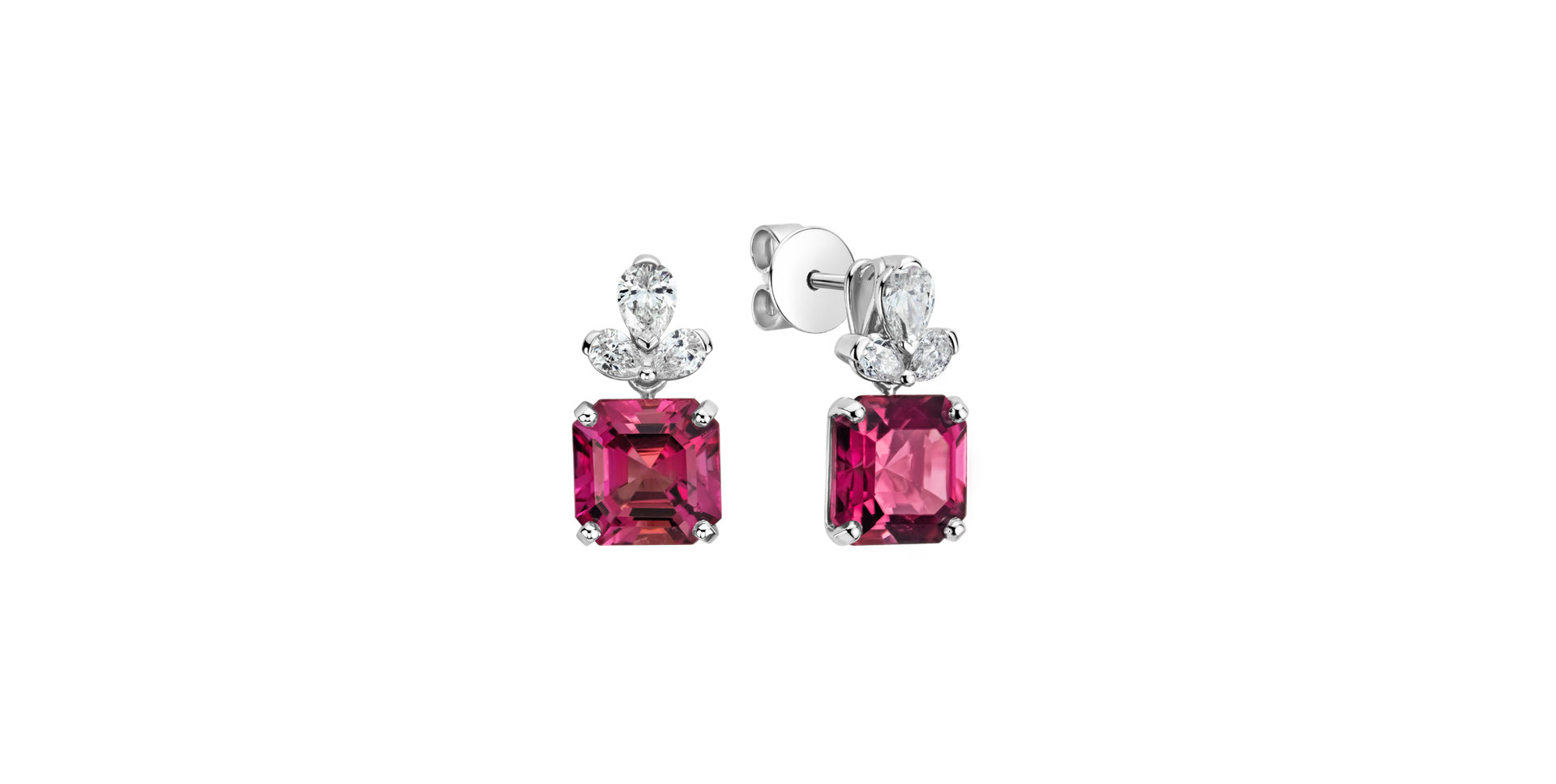 Diamond earrings with Tourmaline Siren's Glow