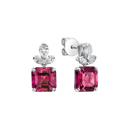 Diamond earrings with Tourmaline Siren's Glow