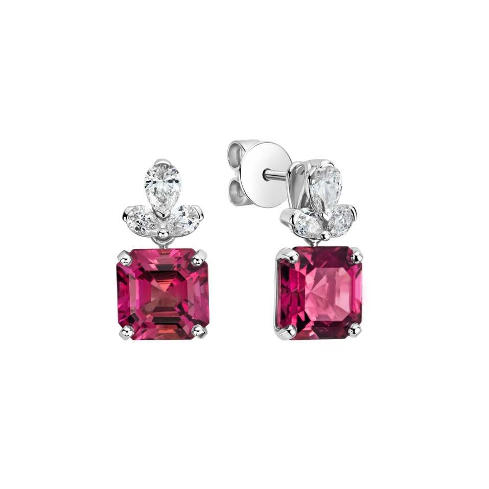 Diamond earrings with Tourmaline Siren's Glow