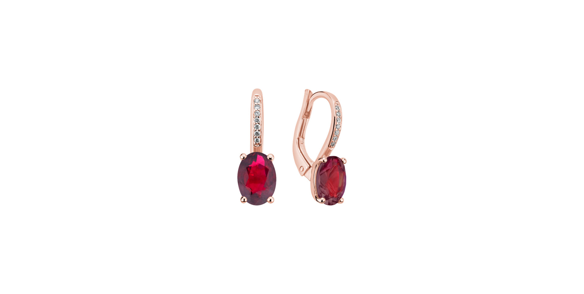 Diamond earrings with Ruby Lucrezia