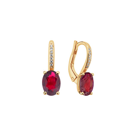 Diamond earrings with Ruby Lucrezia