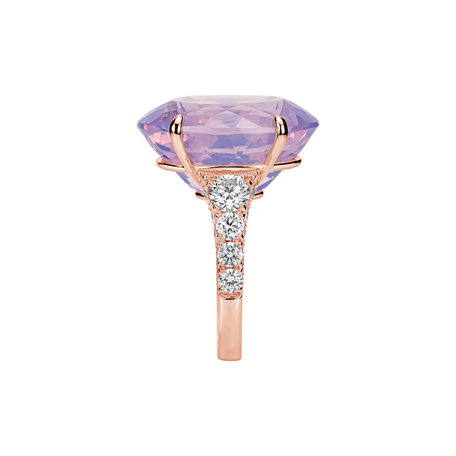 Diamond ring with Amethyst Mist of Amethyst