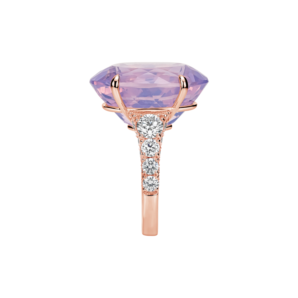 Diamond ring with Amethyst Mist of Amethyst