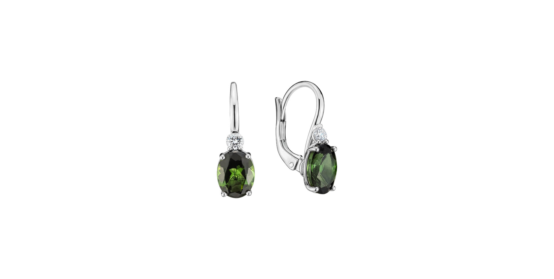 Diamond earrings with Tourmaline Julliete