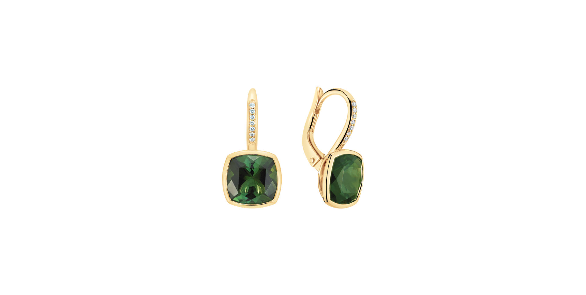Diamond earrings with Tourmaline Carelia