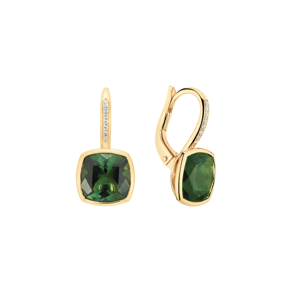 Diamond earrings with Tourmaline Carelia