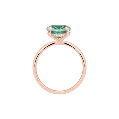 Diamond ring with Tourmaline Queen of Magic Bay