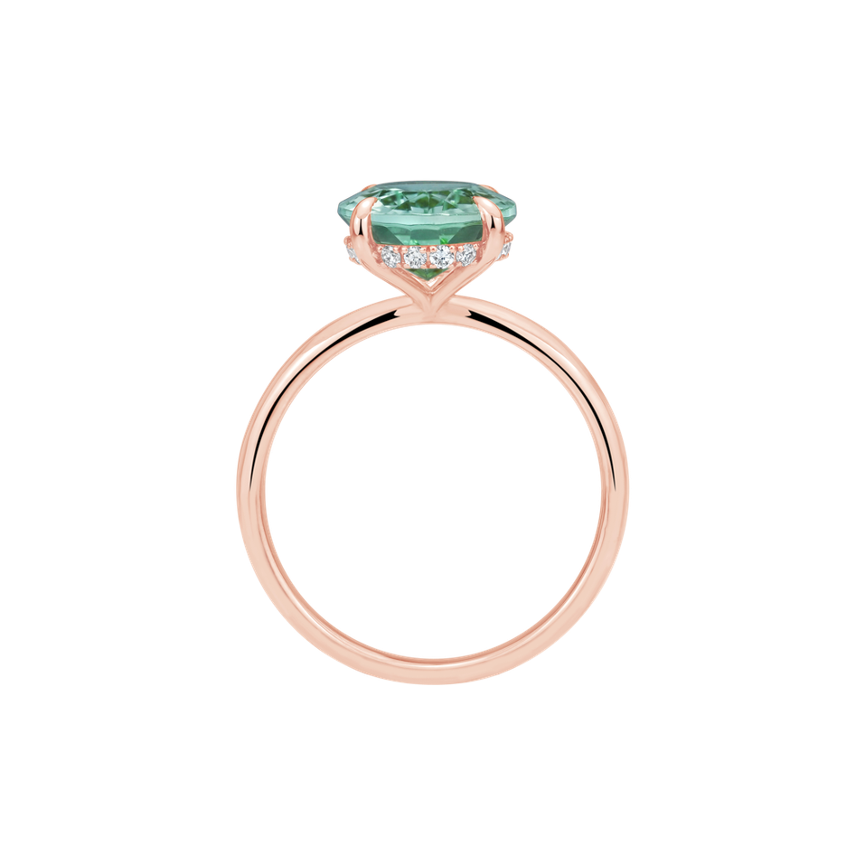 Diamond ring with Tourmaline Queen of Magic Bay