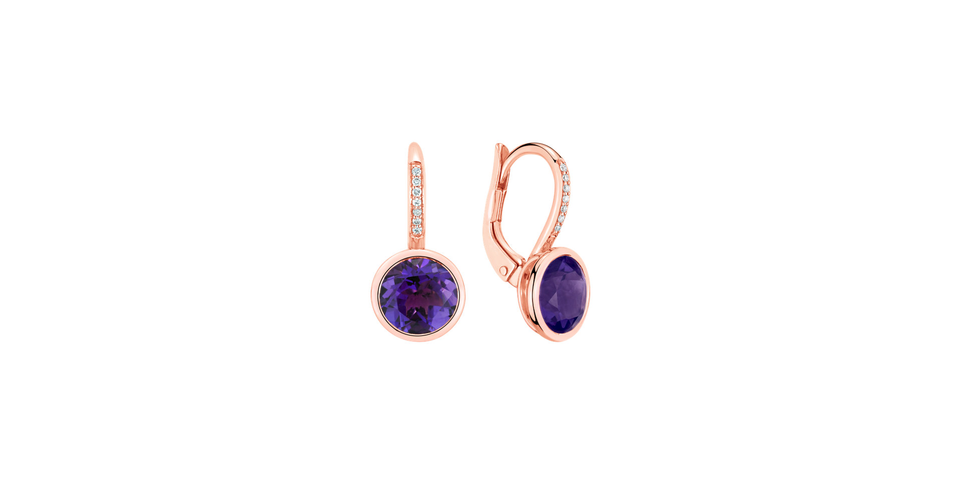 Diamond earrings with Amethyst Regal Elegance