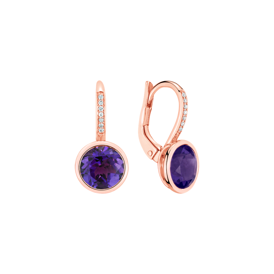 Diamond earrings with Amethyst Regal Elegance