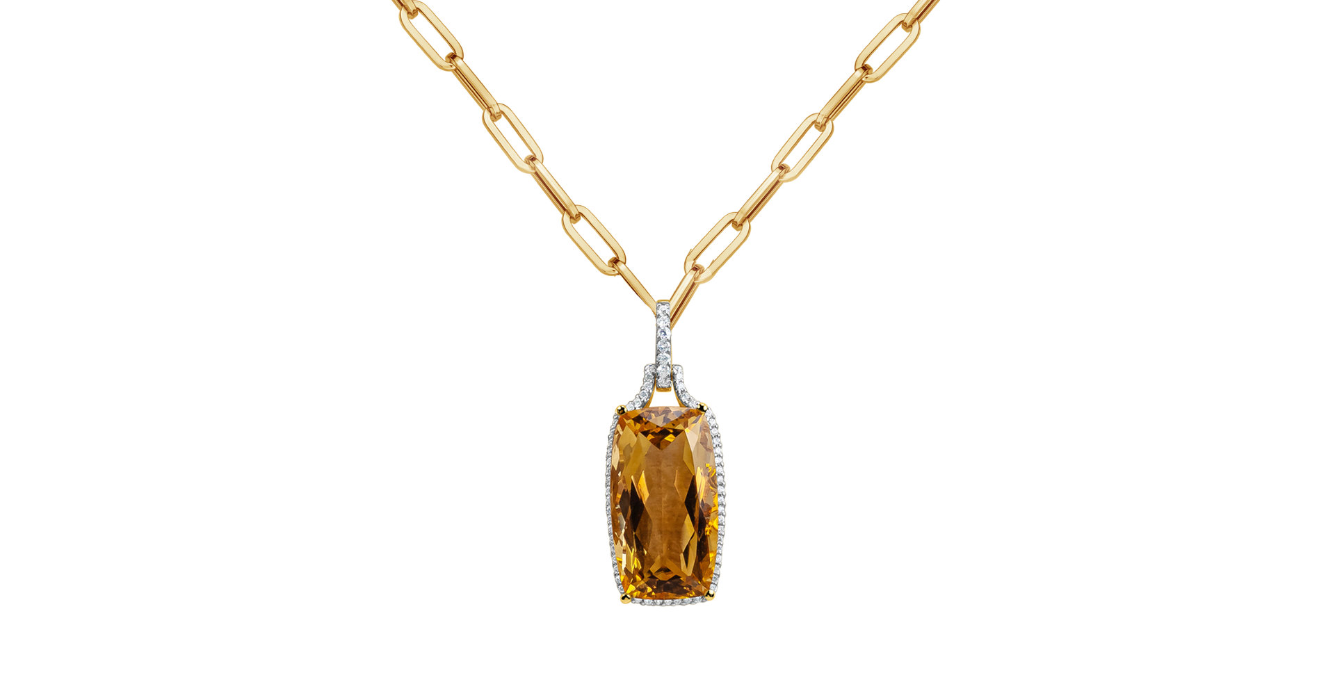 Diamond necklace with Citrine Rose de Lima