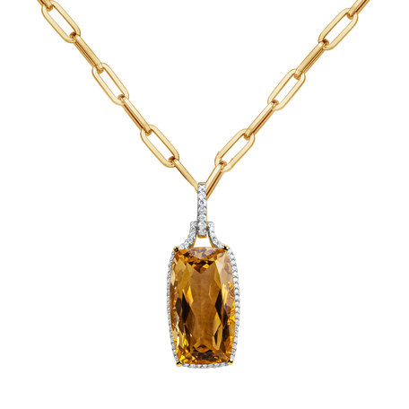 Diamond necklace with Citrine Rose de Lima