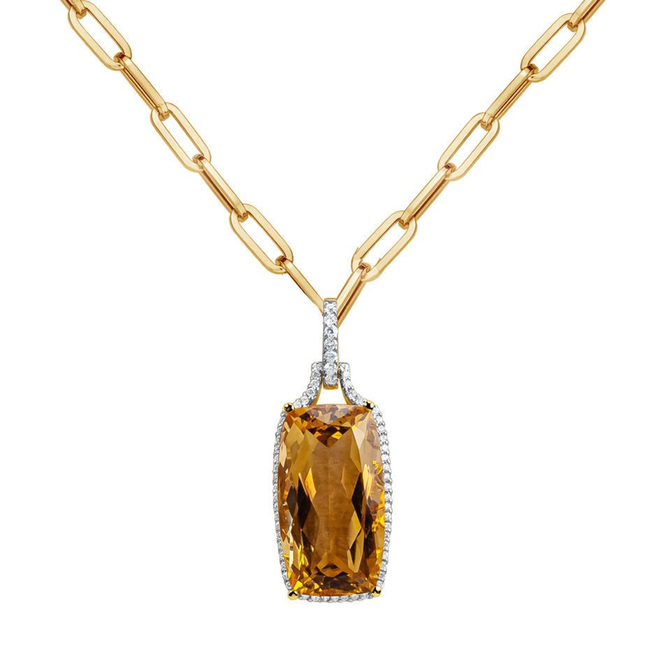 Diamond necklace with Citrine Rose de Lima