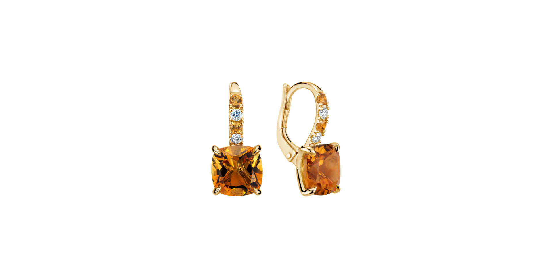 Diamond earrings with Citrine Imelda