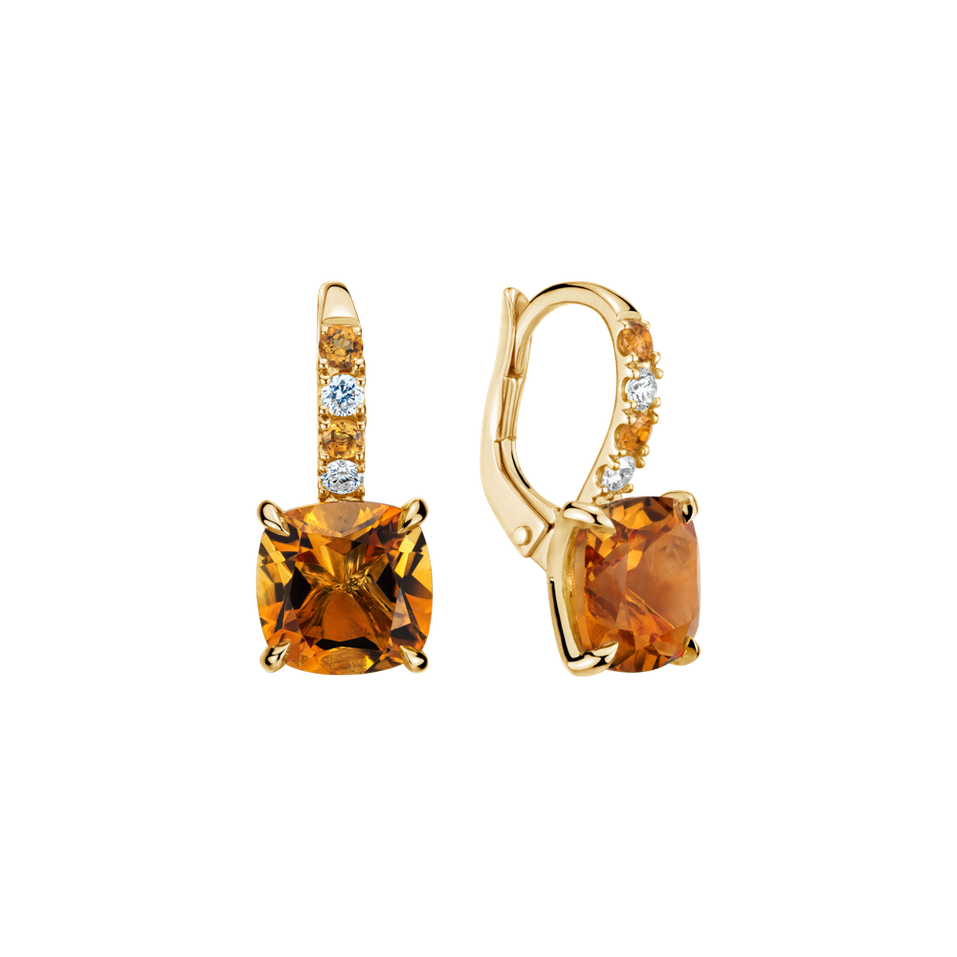 Diamond earrings with Citrine Imelda