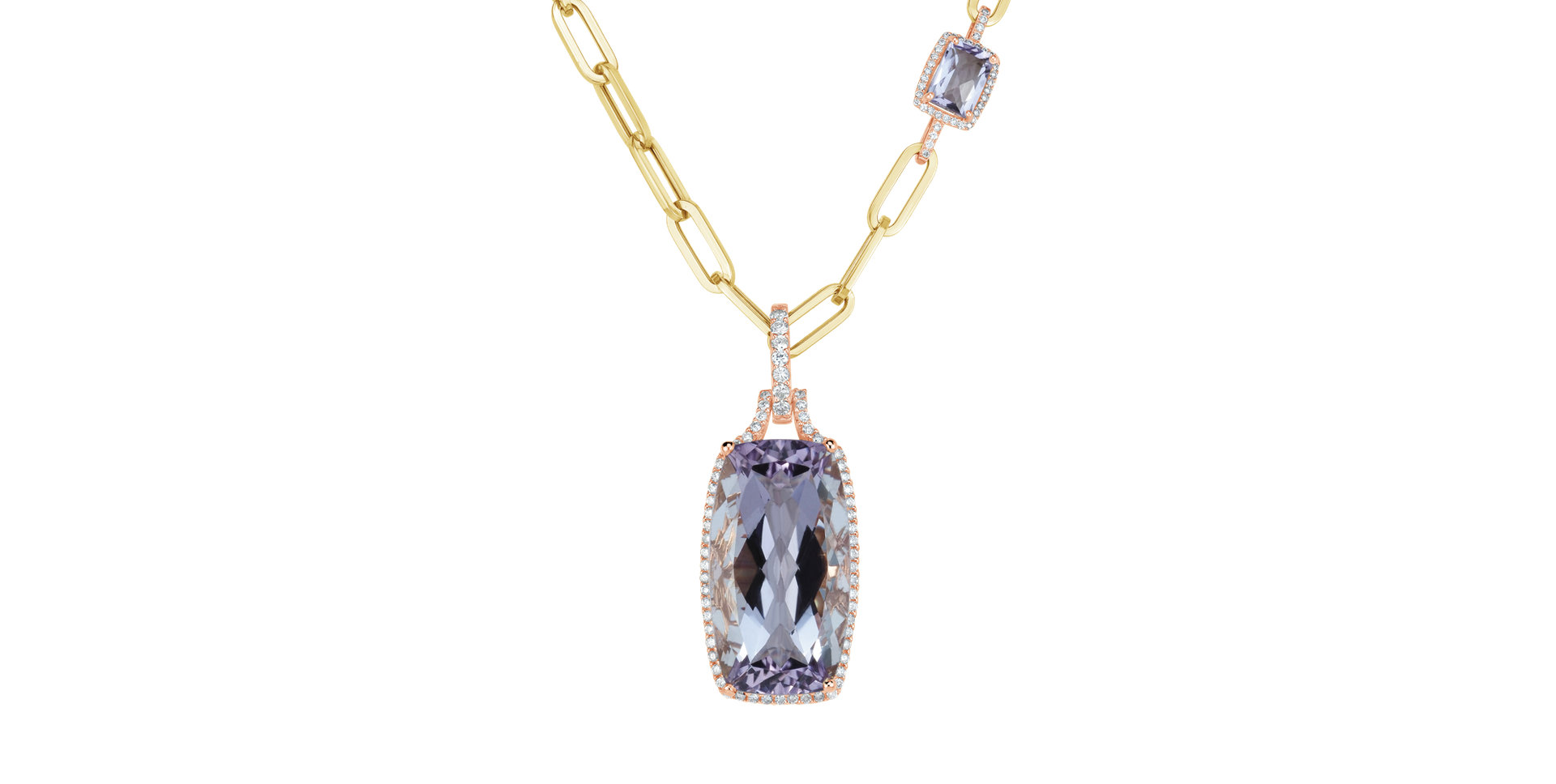 Diamond necklace with Amethysts Lilia del Sol