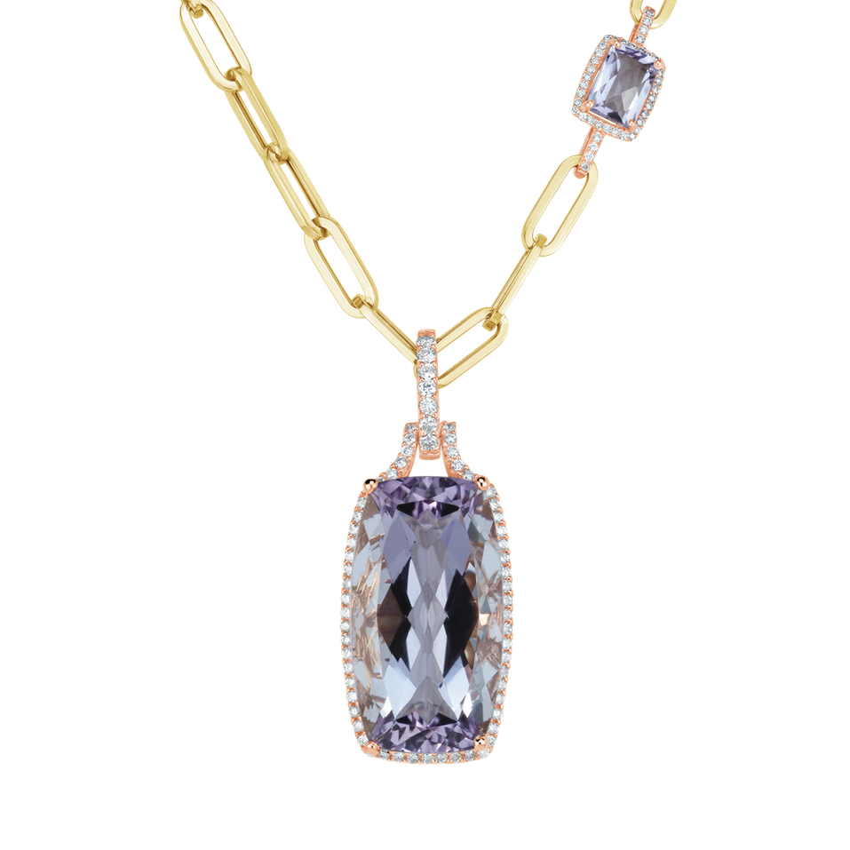 Diamond necklace with Amethysts Lilia del Sol