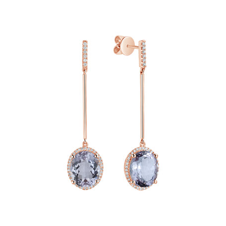 Diamond earrings with Amethyst Silvia