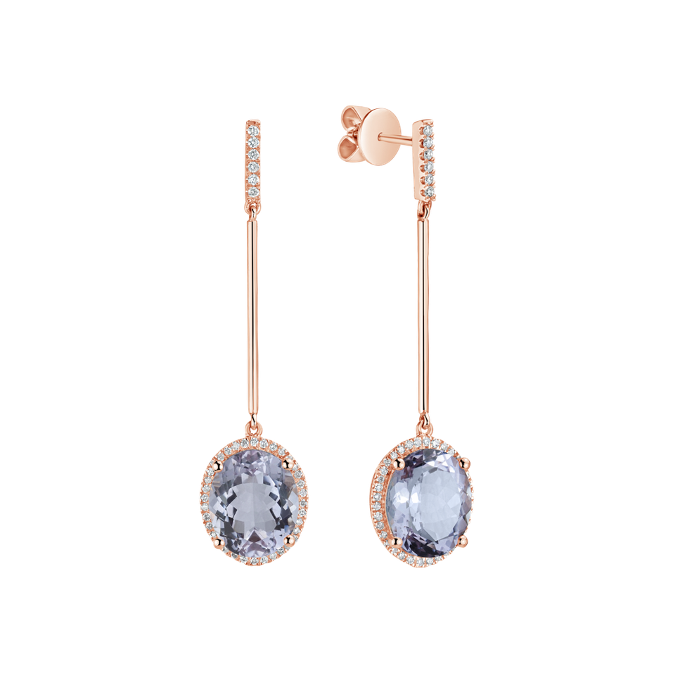 Diamond earrings with Amethyst Silvia