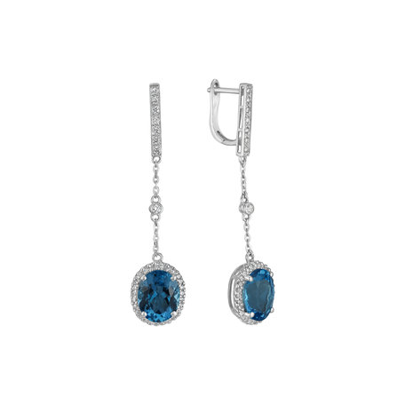 Diamond earrings with Topaz Giulia