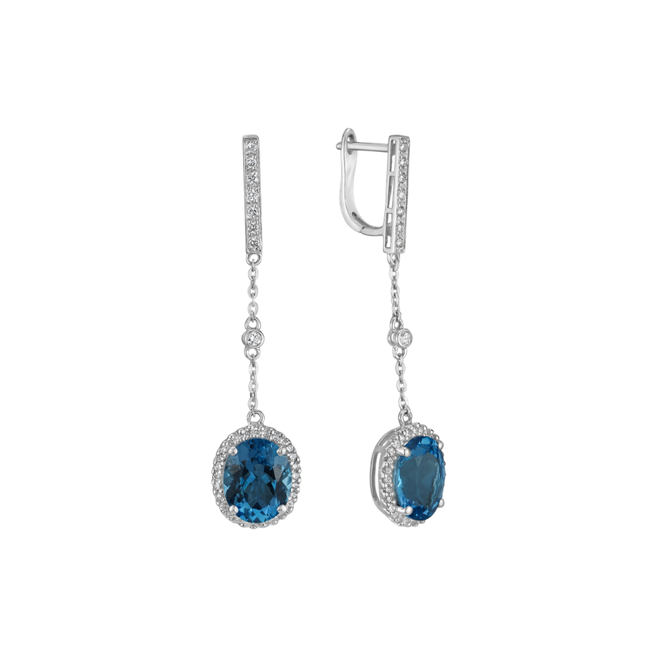 Diamond earrings with Topaz Giulia
