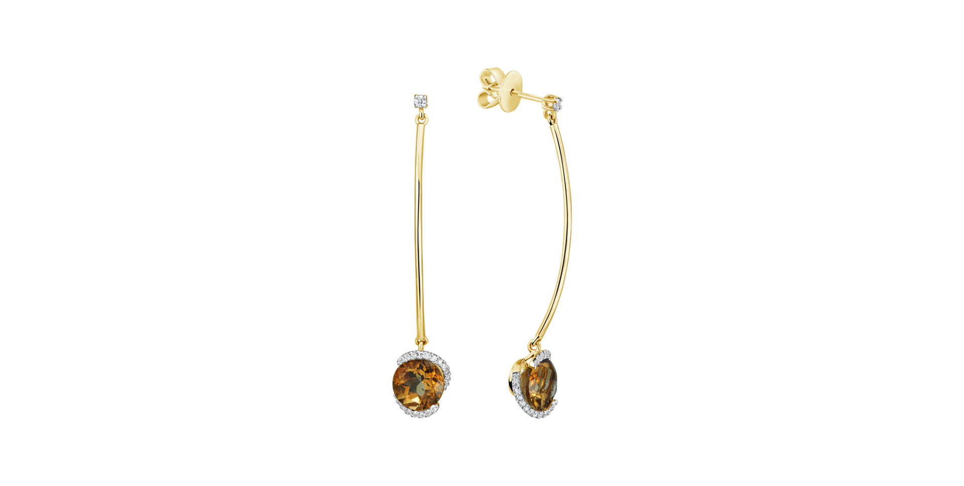 Diamond earrings with Citrine Expecting Perfection