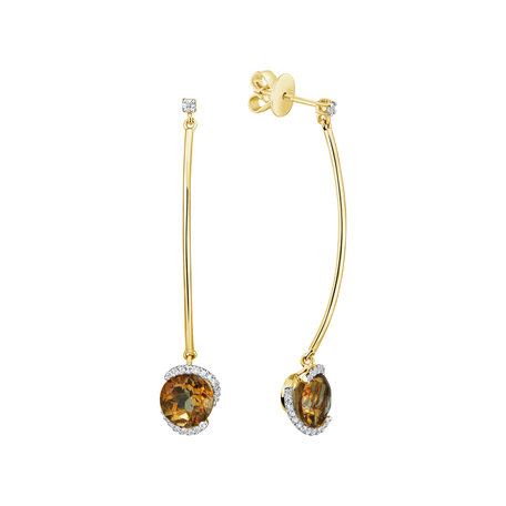 Diamond earrings with Citrine Expecting Perfection