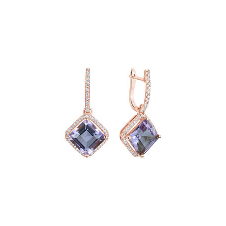 Diamond earrings with Amethyst Starlight Cascade
