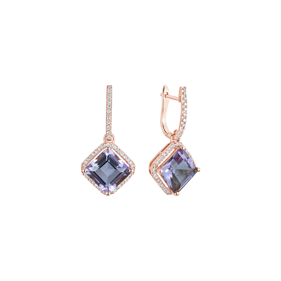 Diamond earrings with Amethyst Starlight Cascade