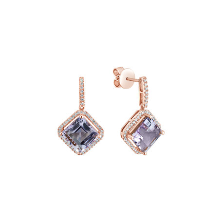 Diamond earrings with Amethyst Starlight Cascade